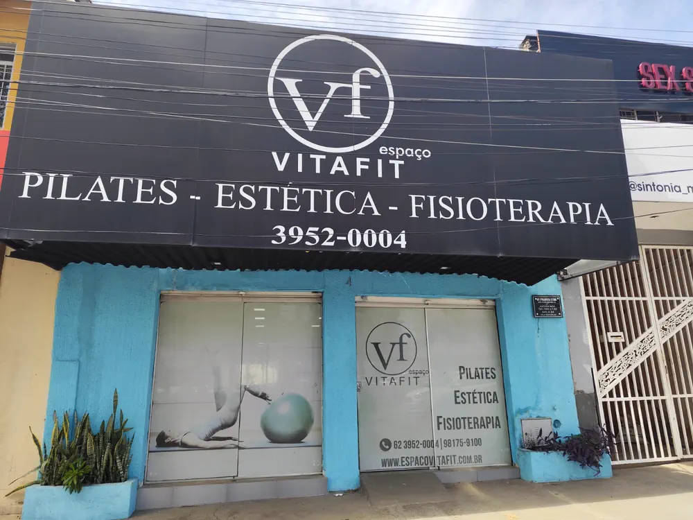 Fachada do Espaço Vitafit Pilates na Av. Ingá, em Vila Brasília, Aparecida de Goiânia